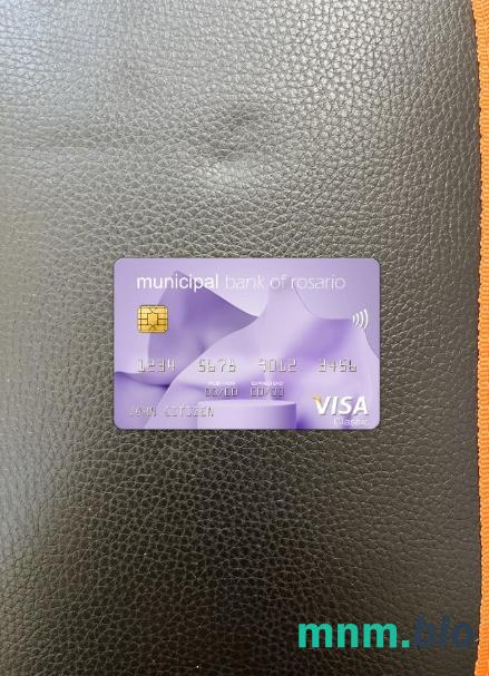 Argentina Municipal bank of Rosario wygląd zdjęcia karty wizowej skan PSD + zdjęcie
